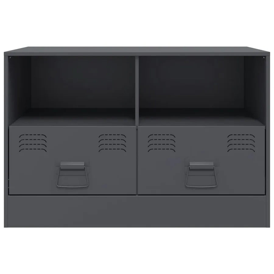 Meuble TV anthracite 67x39x44 cm acier - 6
