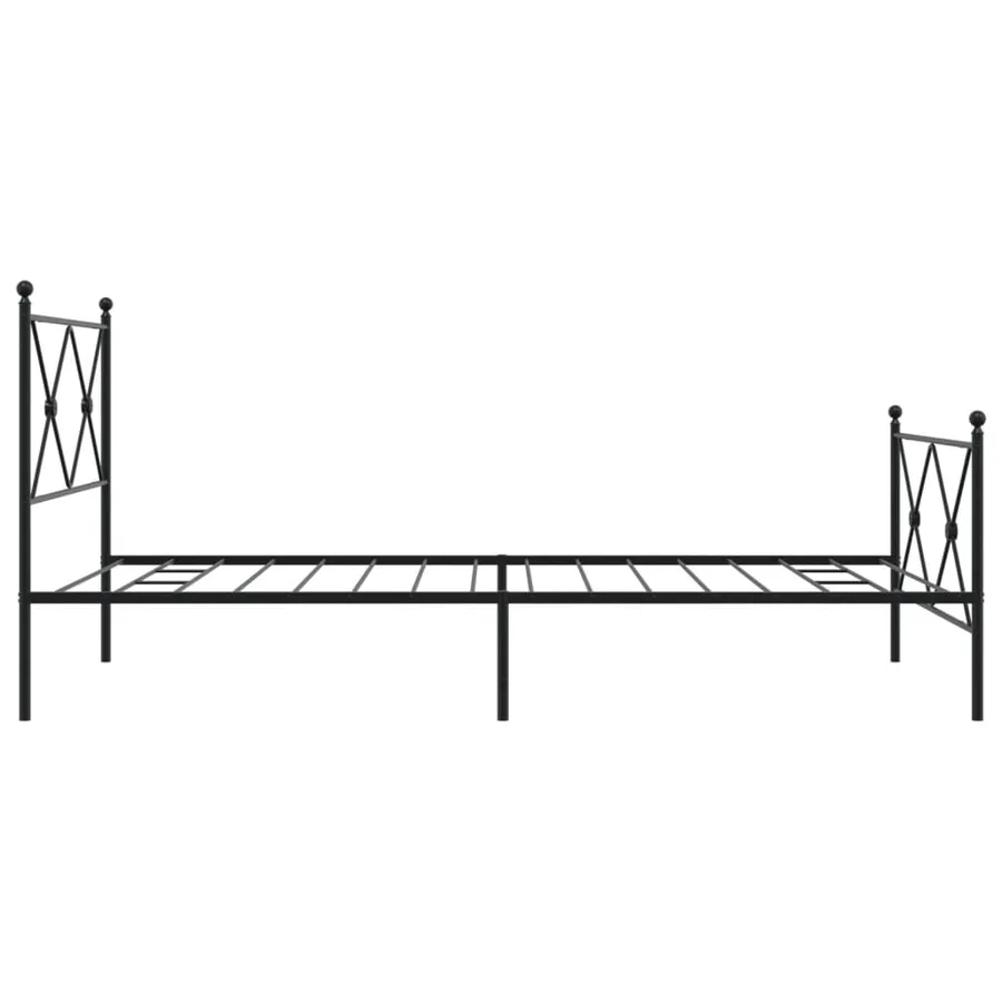 Cadre de lit métal sans matelas et pied de lit noir 100x200 cm - 5