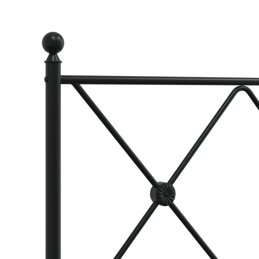 Cadre de lit métal sans matelas et pied de lit noir 100x200 cm - 7