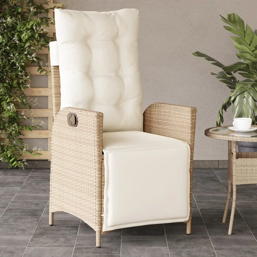Chaises inclinables de jardin lot de 2 avec repose-pied rotin - 3