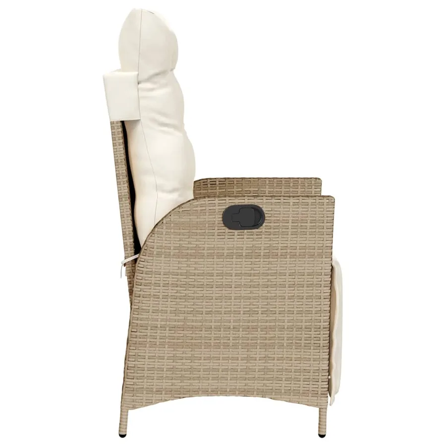 Chaises inclinables de jardin lot de 2 avec repose-pied rotin - 6