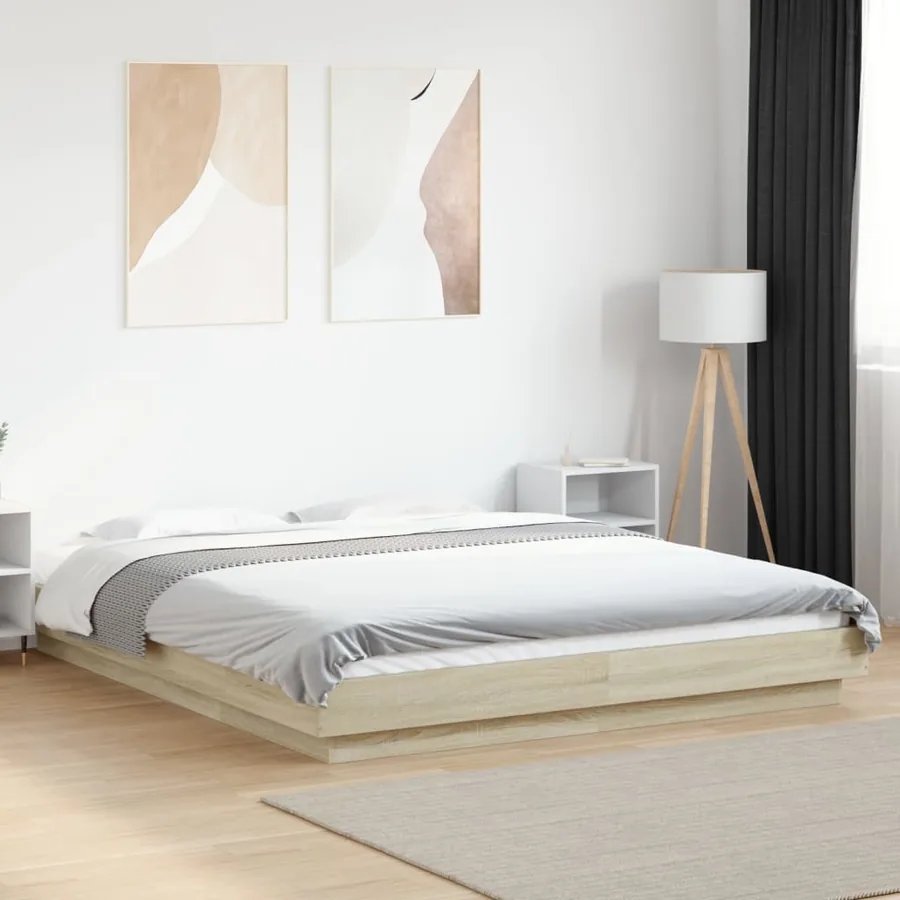 Cadre de lit sans matelas chêne sonoma 150x200 cm