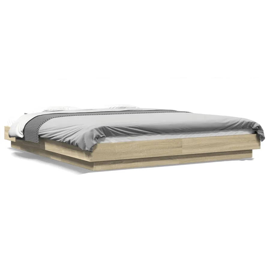 Cadre de lit sans matelas chêne sonoma 150x200 cm - 2