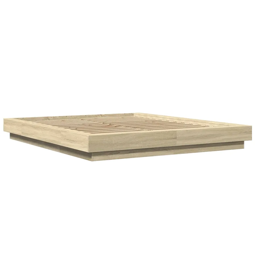 Cadre de lit sans matelas chêne sonoma 150x200 cm - 3