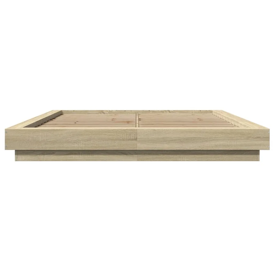Cadre de lit sans matelas chêne sonoma 150x200 cm - 4
