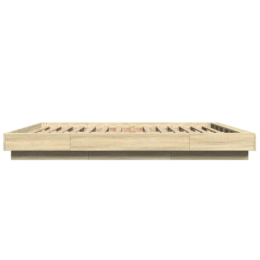 Cadre de lit sans matelas chêne sonoma 150x200 cm - 5