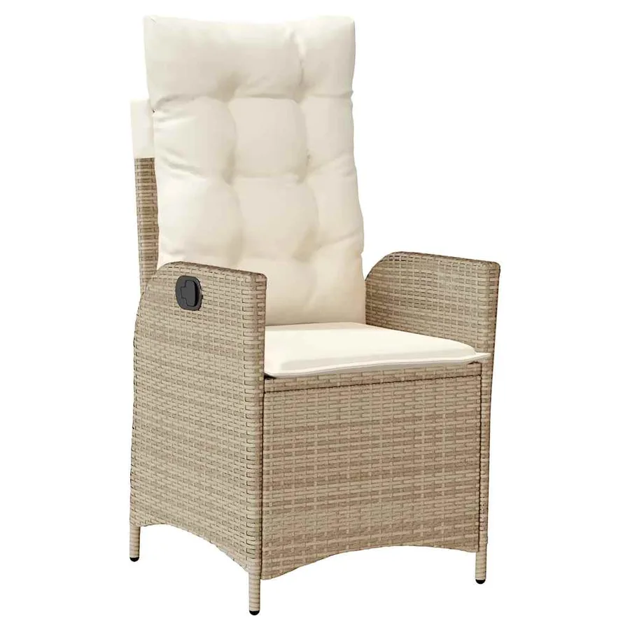 Ensemble à manger de jardin et coussins 9 pcs beige Poly rotin - 3