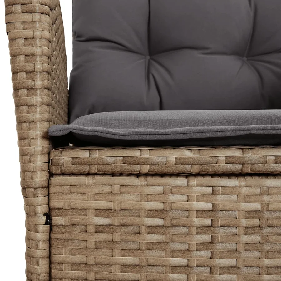 Ensemble à manger de jardin et coussins 7 pcs beige poly rotin - 5