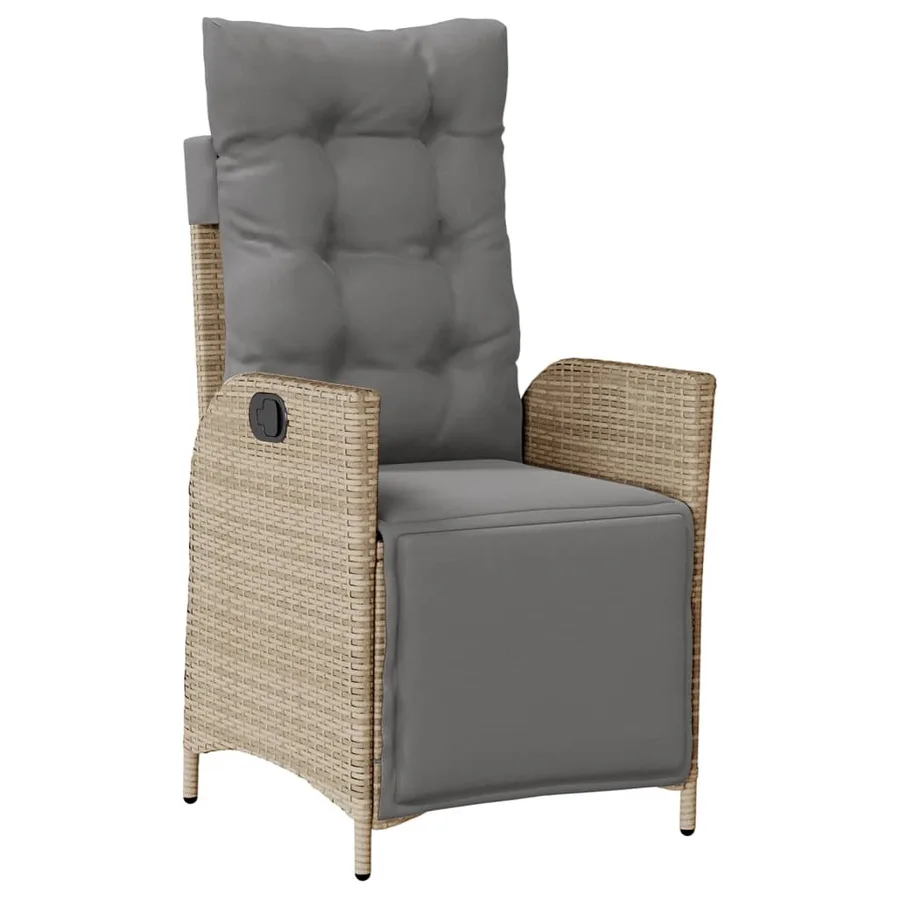 Ensemble à manger de jardin et coussins 7 pcs beige poly rotin - 6