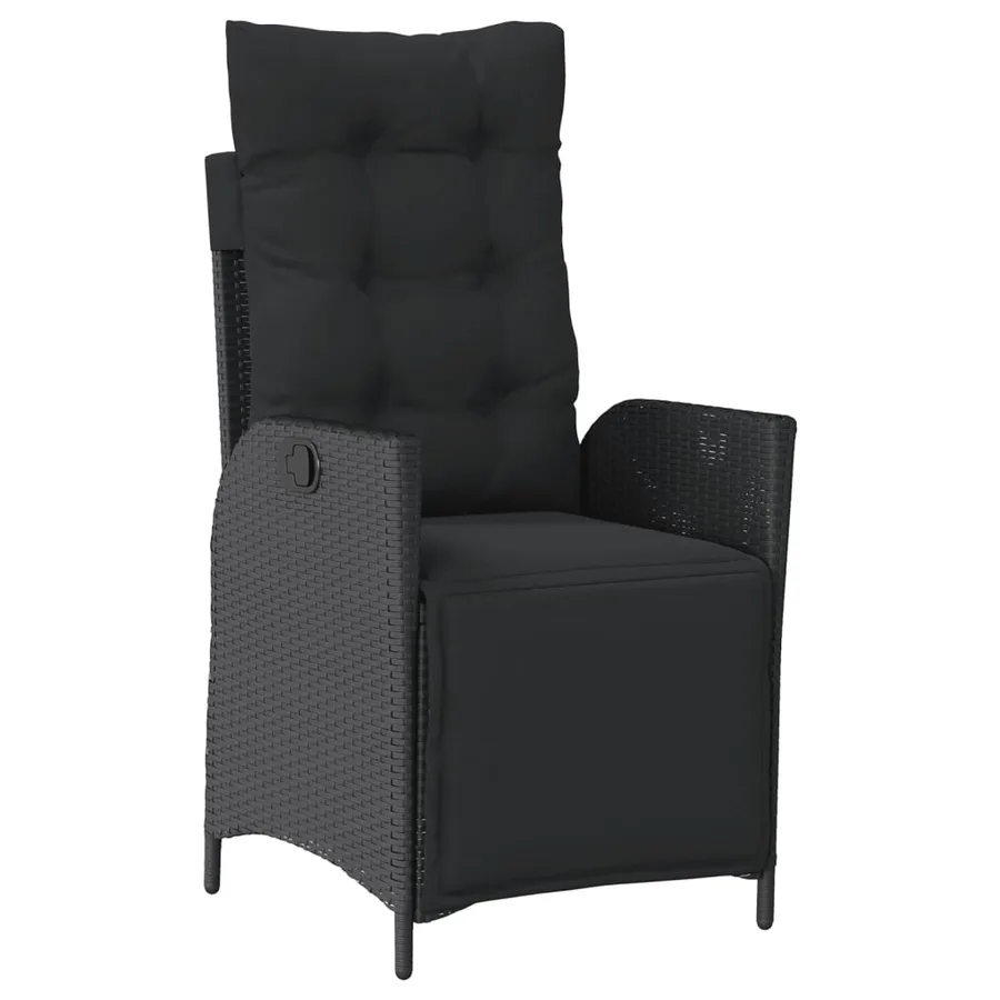 Ensemble à manger de jardin avec coussins 3 pcs Noir - 3