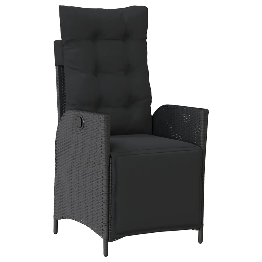 Ensemble à manger de jardin avec coussins 3 pcs Noir - 3