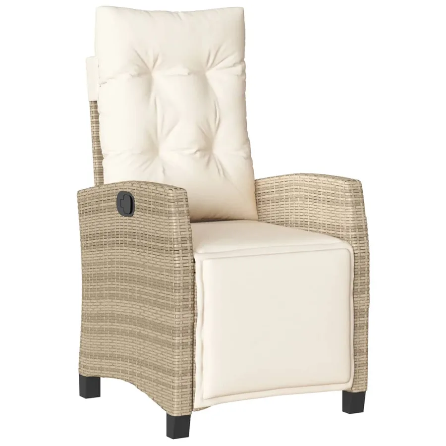 Ensemble à manger de jardin avec coussins 5pcs Beige poly rotin - 6