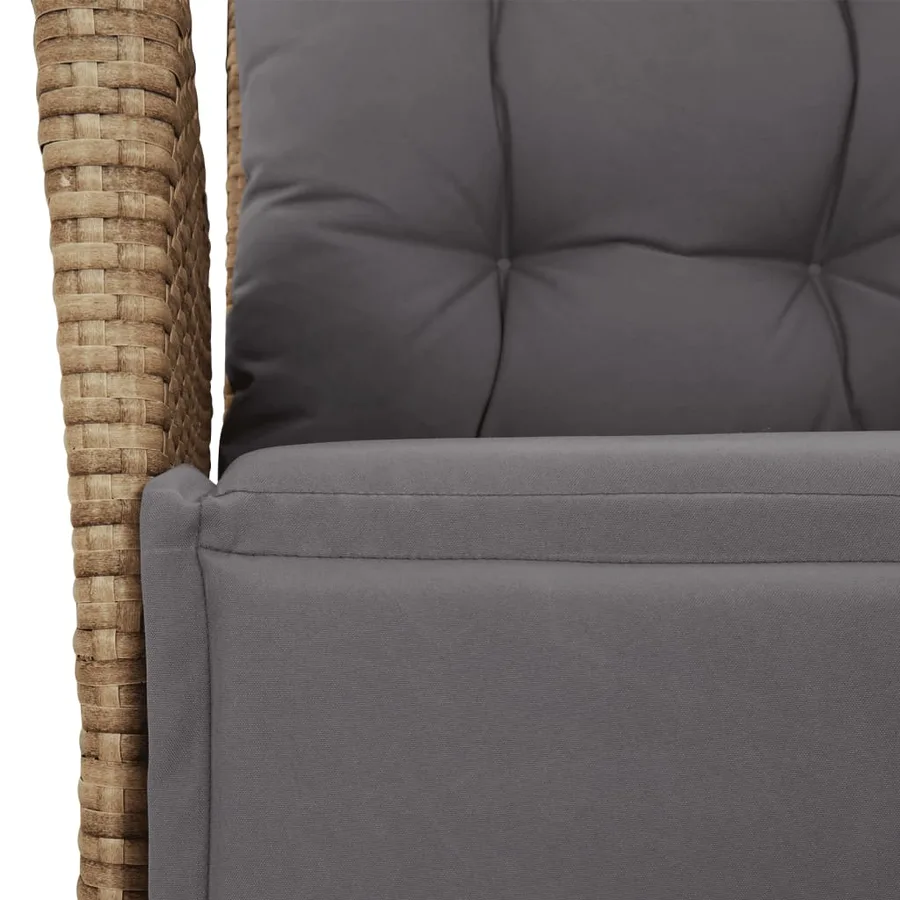 Ensemble à manger de jardin coussins 5 pcs mélange beige rotin - 6