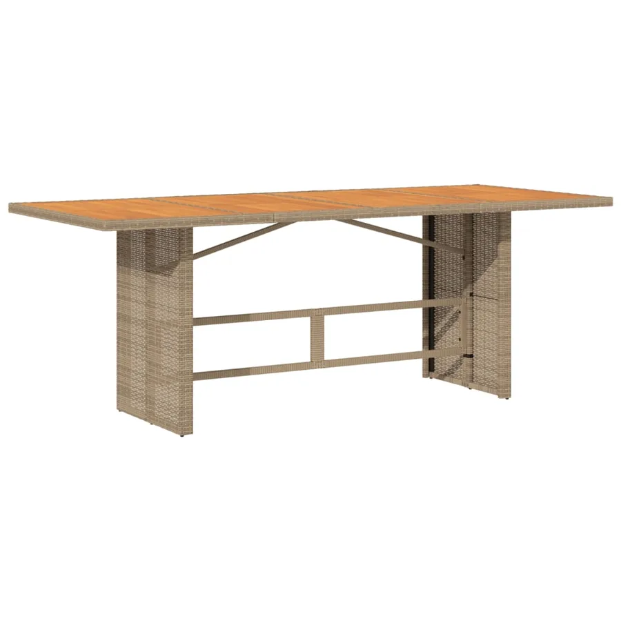 Ensemble à manger de jardin et coussins 9 pcs beige Poly rotin - 3