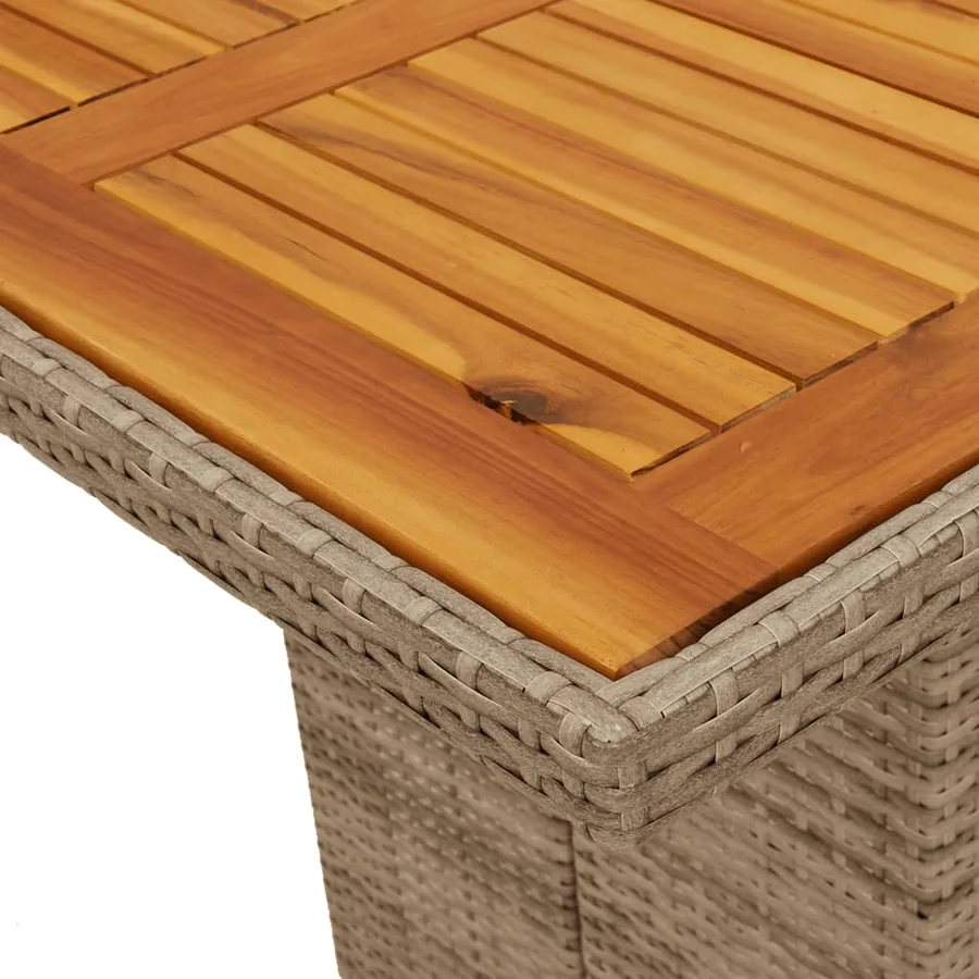 Ensemble à manger de jardin et coussins 9 pcs beige Poly rotin - 8