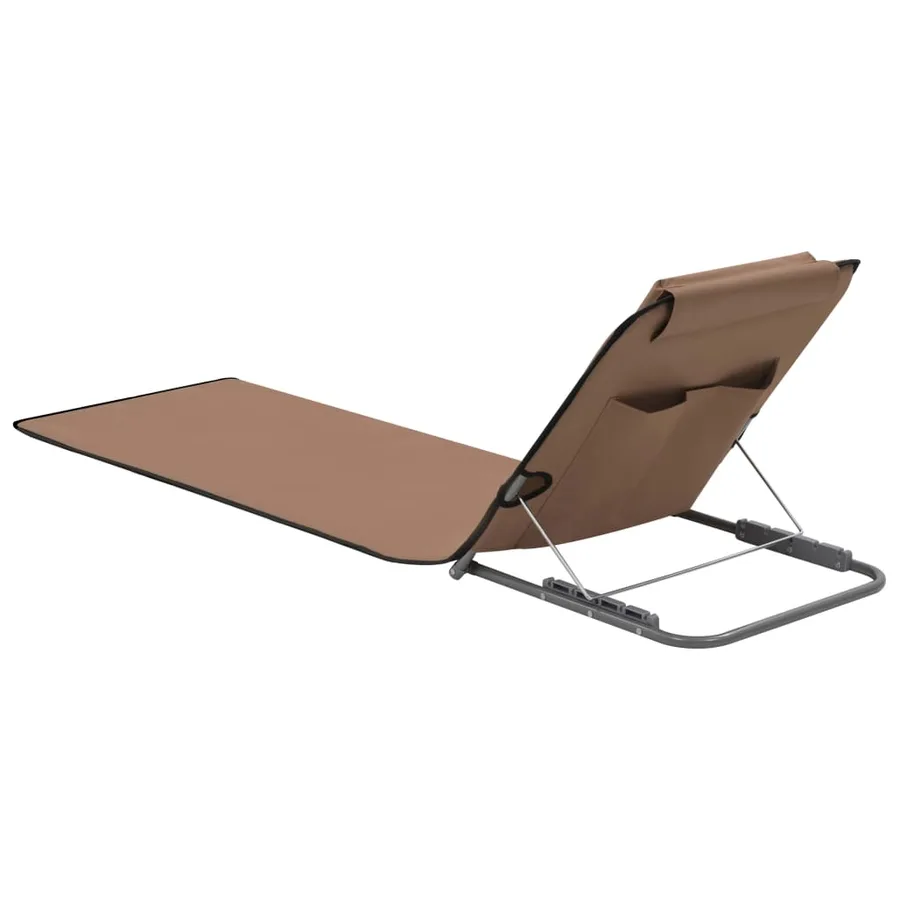 Tapis de plage pliables 2 pcs Acier et tissu Gris - 39