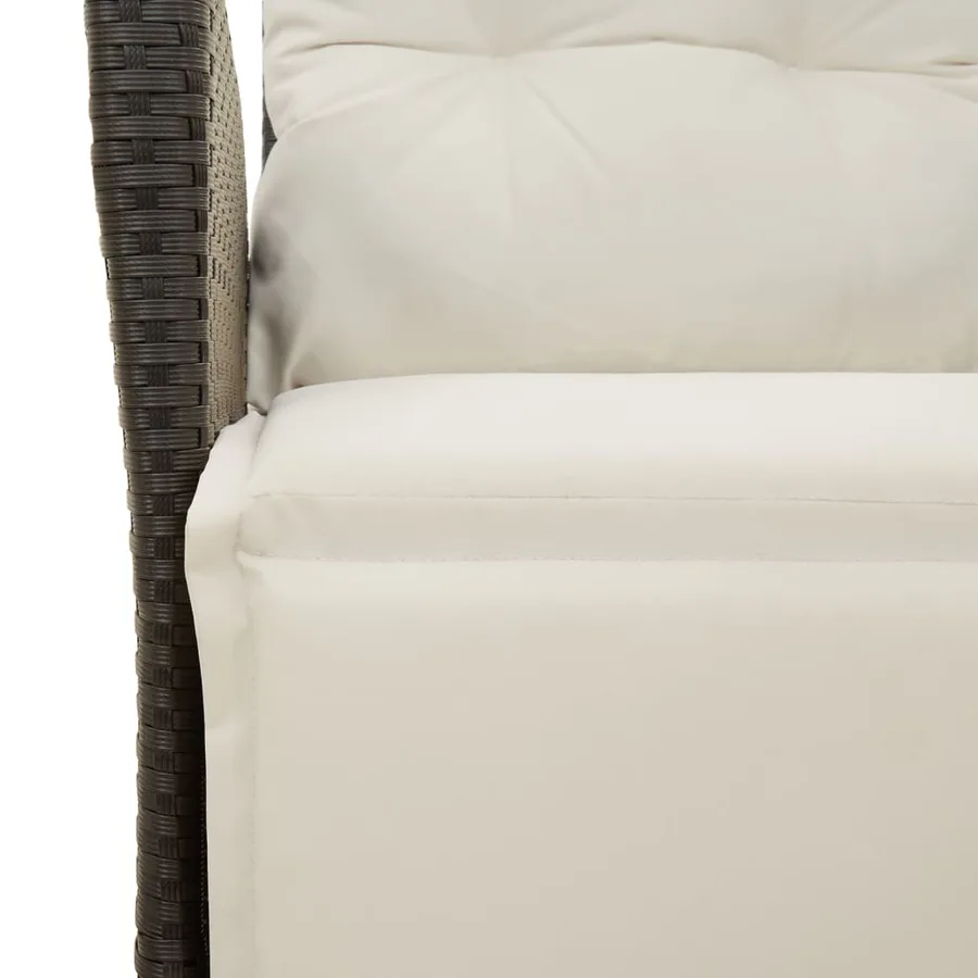 Ensemble à manger de jardin coussins 5pcs Noir Résine tressée - 5