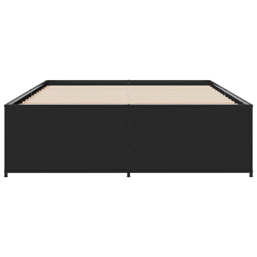 Cadre de lit sans matelas noir 120x190 cm - 4