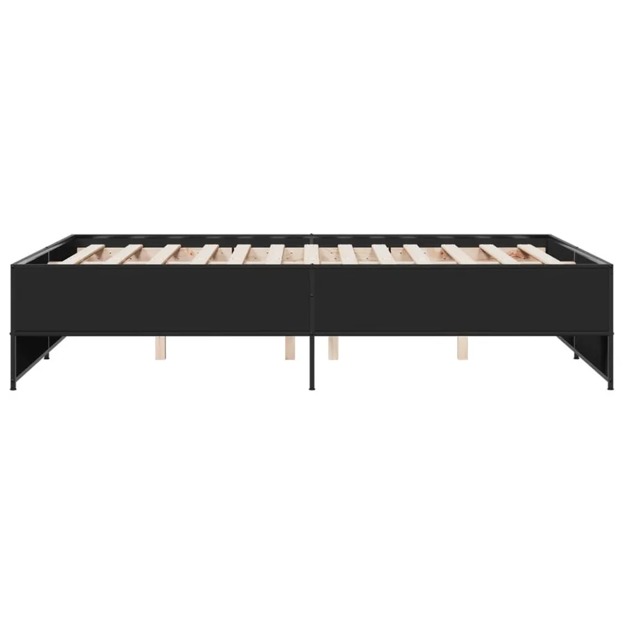 Cadre de lit sans matelas noir 120x190 cm - 5