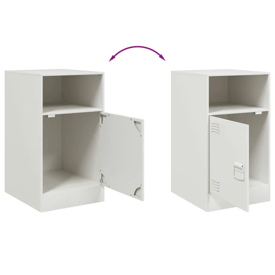 Tables de chevet 2 pcs blanc 34,5x39x62 cm acier - 10