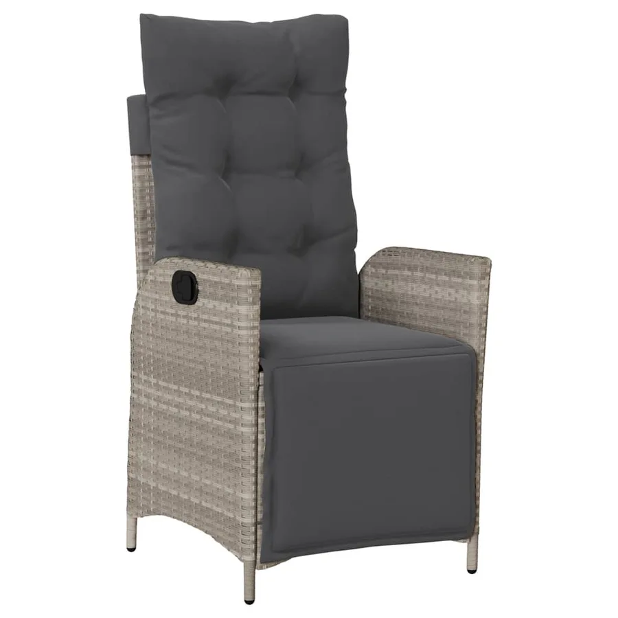 Ensemble à manger de jardin et coussins 9 pcs gris clair rotin - 3
