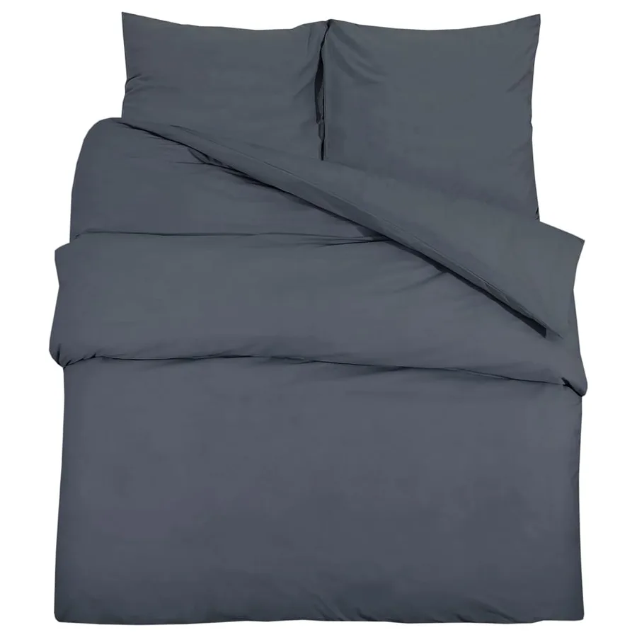 Ensemble de housse de couette Anthracite 140x200 cm Microfibre - 2