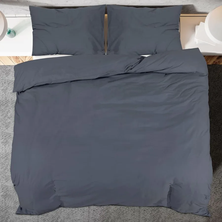 Ensemble de housse de couette Anthracite 140x200 cm Microfibre - 5