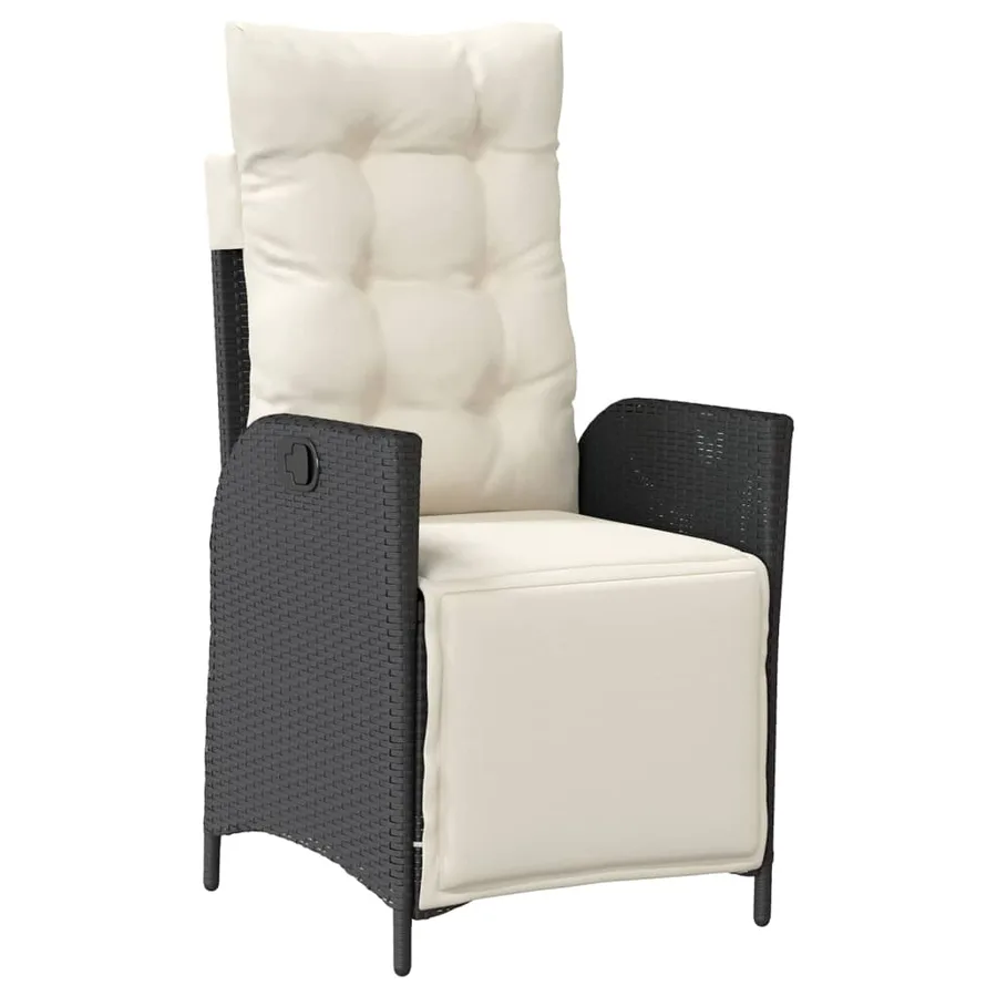 Ensemble à manger de jardin avec coussins 3 pcs Noir - 3