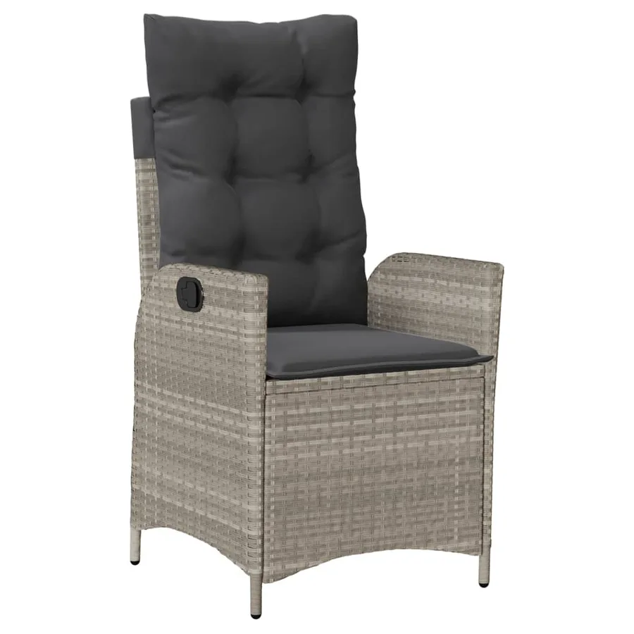 Ensemble à manger de jardin et coussins 9 pcs gris clair rotin - 3