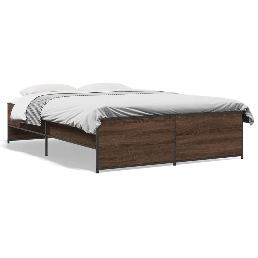 Cadre de lit sans matelas chêne marron 120x200 cm - 2