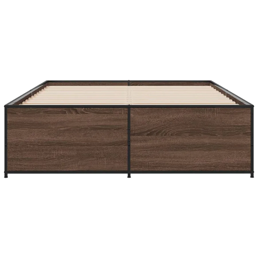 Cadre de lit sans matelas chêne marron 120x200 cm - 4