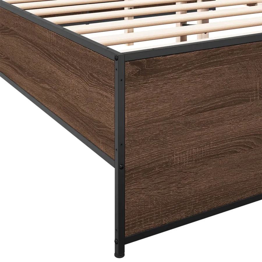 Cadre de lit sans matelas chêne marron 120x200 cm - 7
