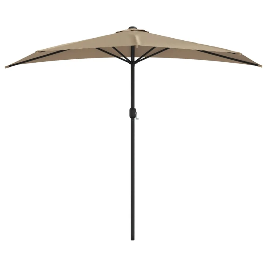 Balcony parasol with aluminium pole Taupe 270x144 cm Half - 3