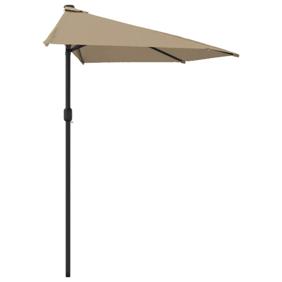 Balcony parasol with aluminium pole Taupe 270x144 cm Half - 4