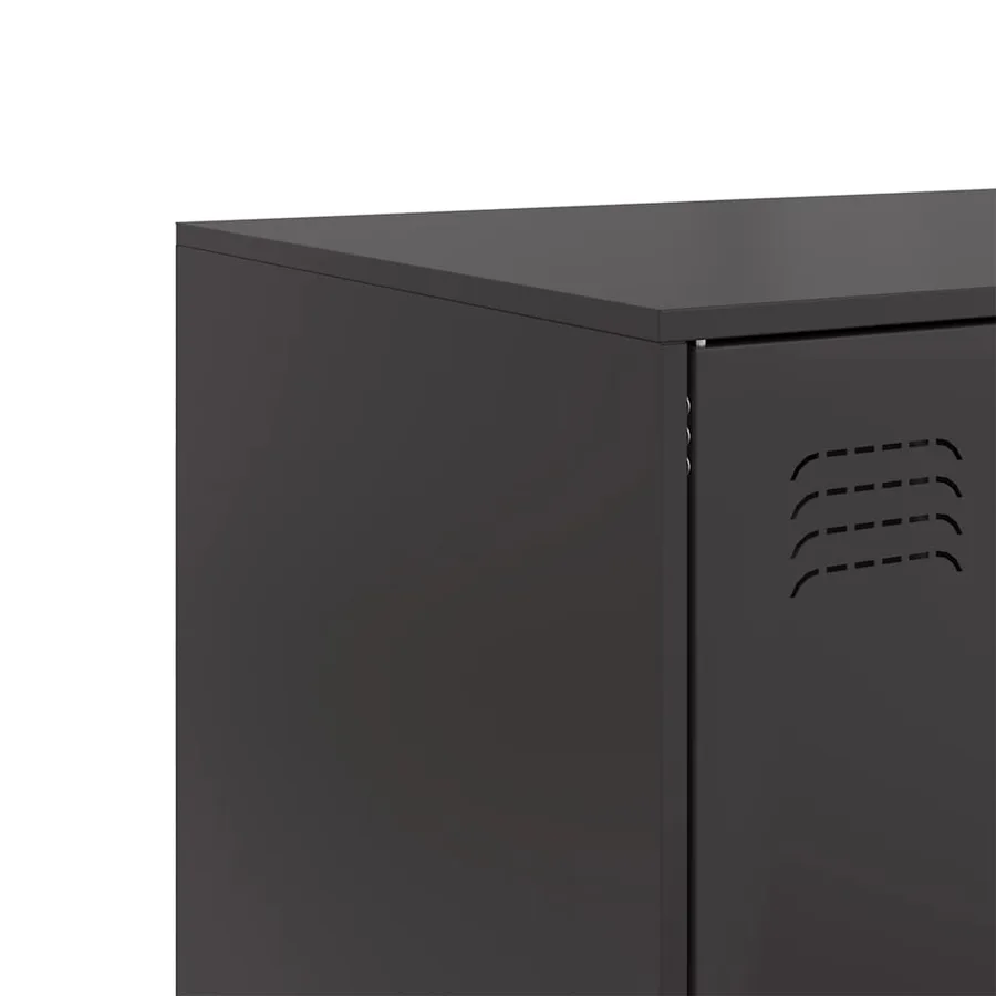 Buffet haut noir 67x39x95 cm acier - 10