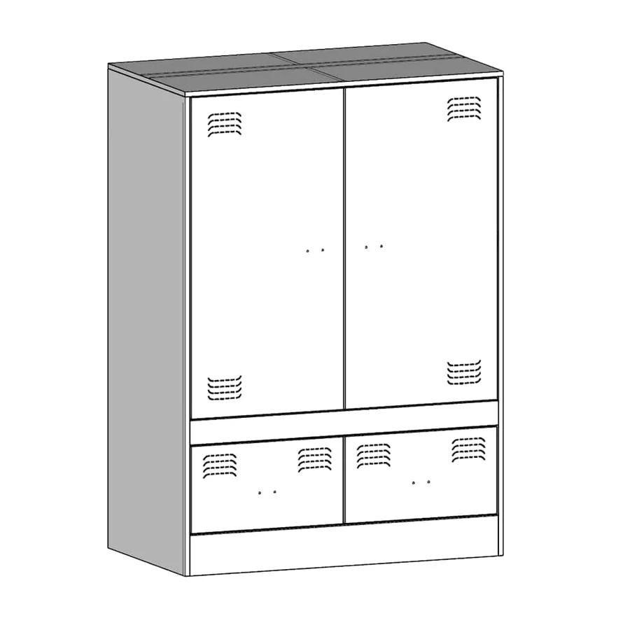 Buffet haut noir 67x39x95 cm acier - 11