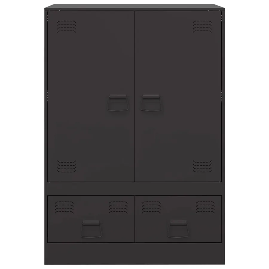 Buffet haut noir 67x39x95 cm acier - 6