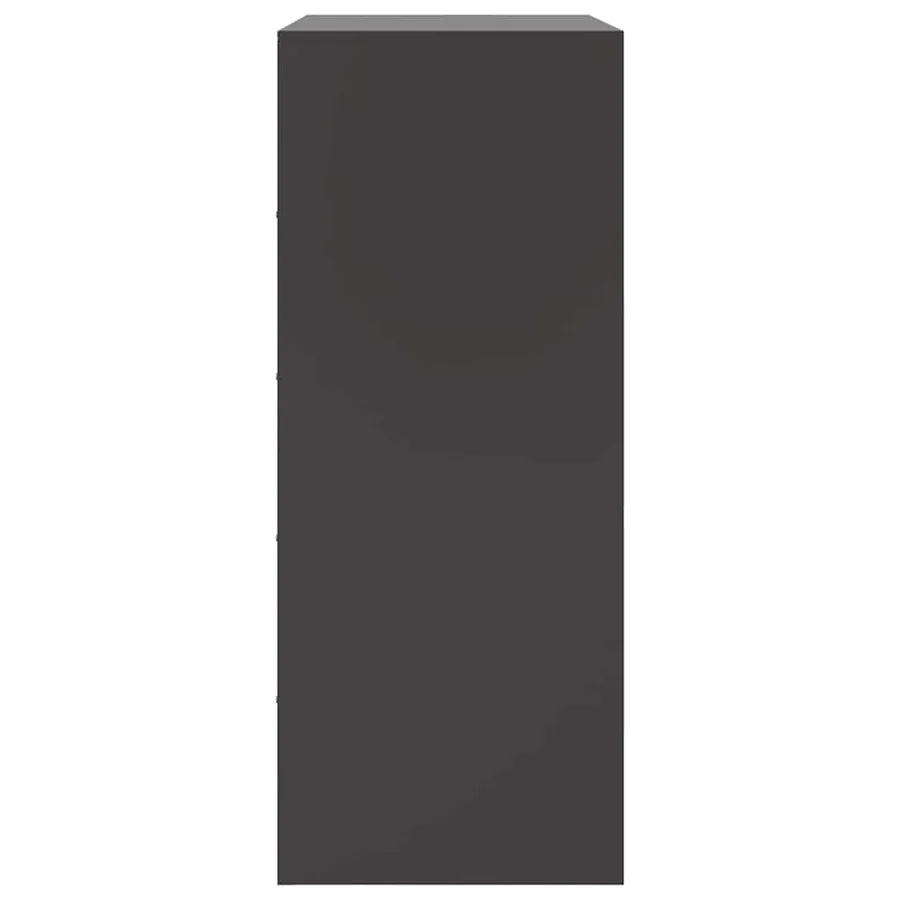 Buffet haut noir 67x39x95 cm acier - 8