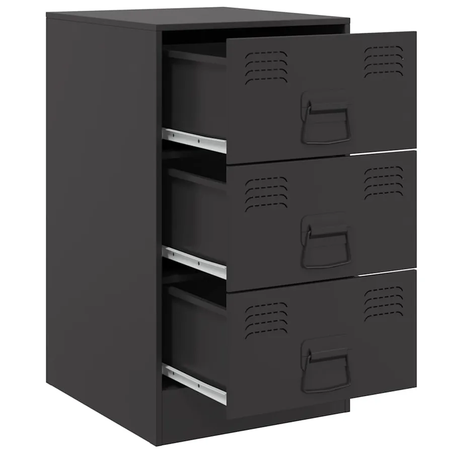 Tables de chevet 2 pcs noir 34,5x39x62 cm acier - 7