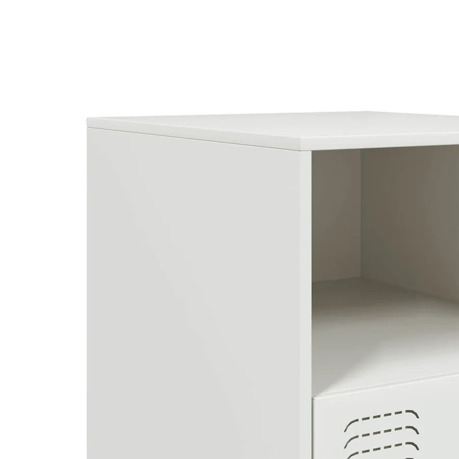 Tables de chevet 2 pcs blanc 34,5x39x44 cm acier - 10