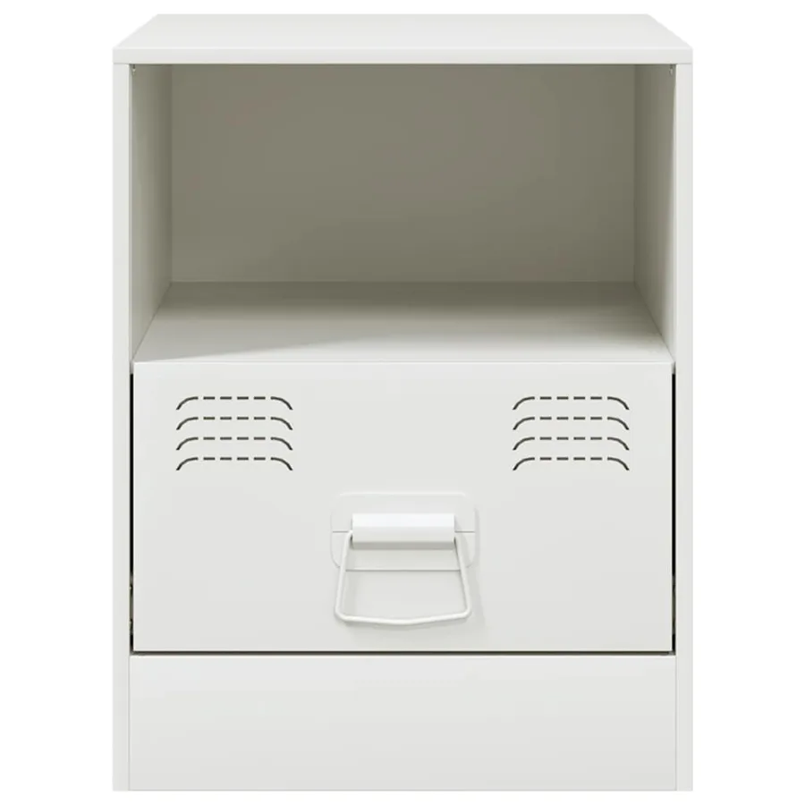 Tables de chevet 2 pcs blanc 34,5x39x44 cm acier - 5