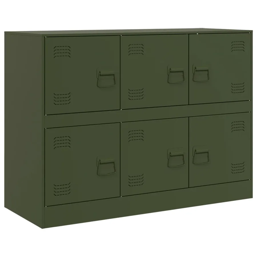 Buffet vert olive 99x39x73 cm acier - 2