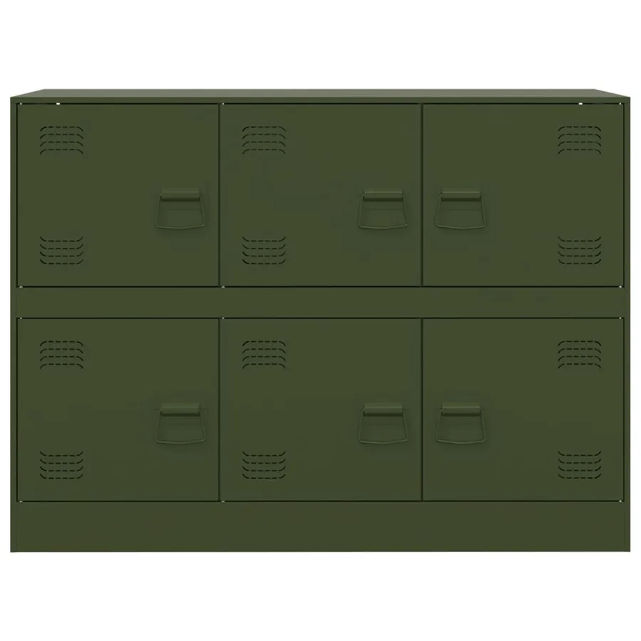 Buffet vert olive 99x39x73 cm acier - 6