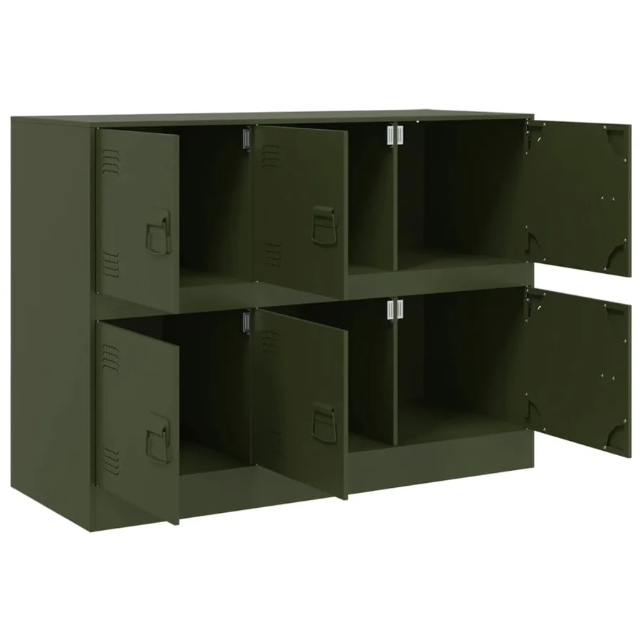 Buffet vert olive 99x39x73 cm acier - 7