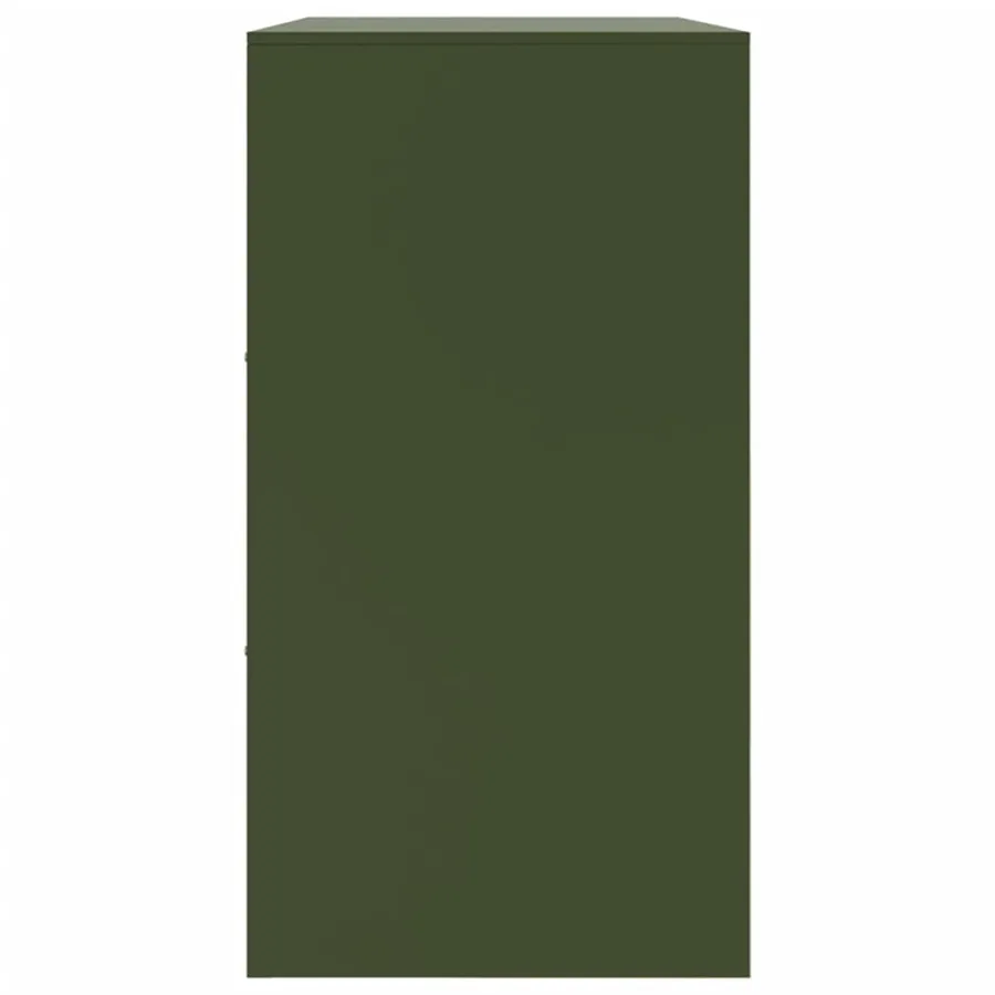 Buffet vert olive 99x39x73 cm acier - 8