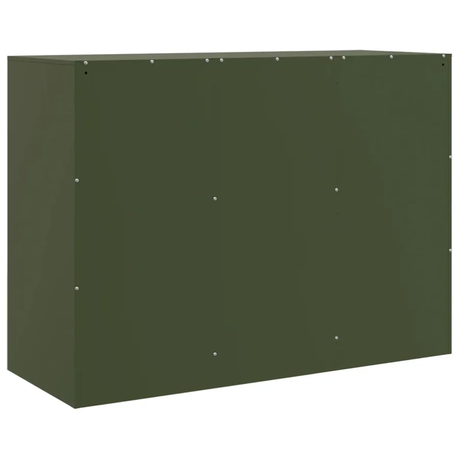 Buffet vert olive 99x39x73 cm acier - 9