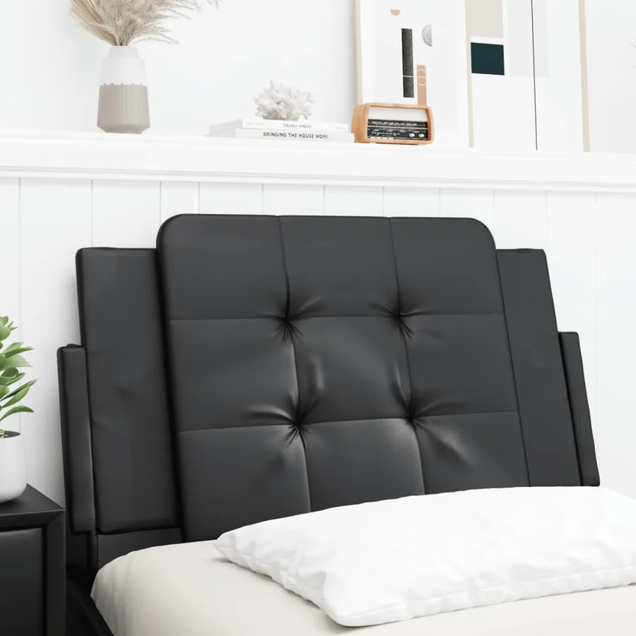 Coussin de tête de lit Zadar noir 90 cm similicuir
