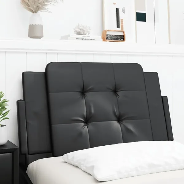 Coussin de tête de lit Zadar noir 90 cm similicuir