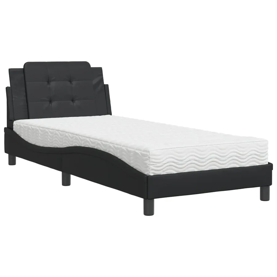 Cadre de lit sans matelas Zadar noir 90x200 cm similicuir - 2