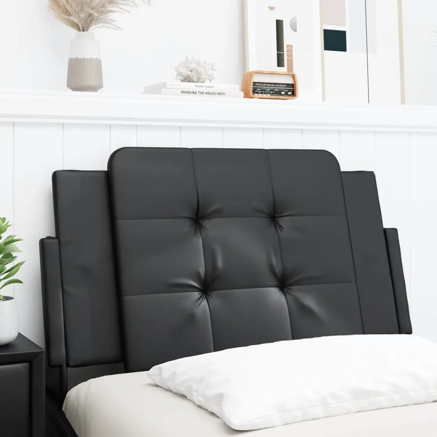 Coussin de tête de lit Zadar noir 80 cm similicuir